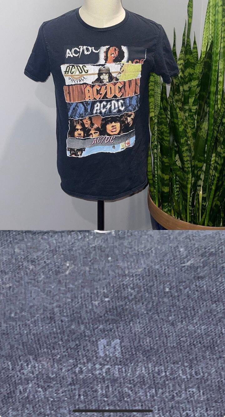 ACDC Vintage T-Shirt Black, Size Small. Faded 90's. Jen8910